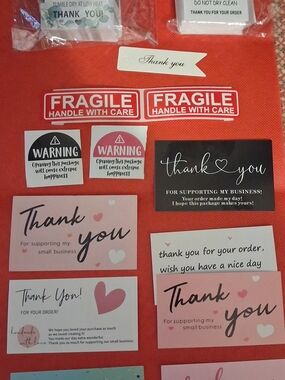 The Combo Kit. Thank You Cards Assort. Sticker, Fragil, Washing.
